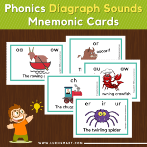 Phonics Digraph Sounds Mnemonic Cards for Kids