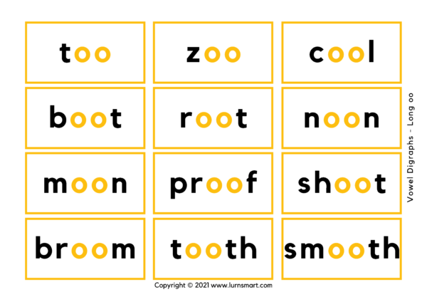 phonics vowel digraphs words for kids