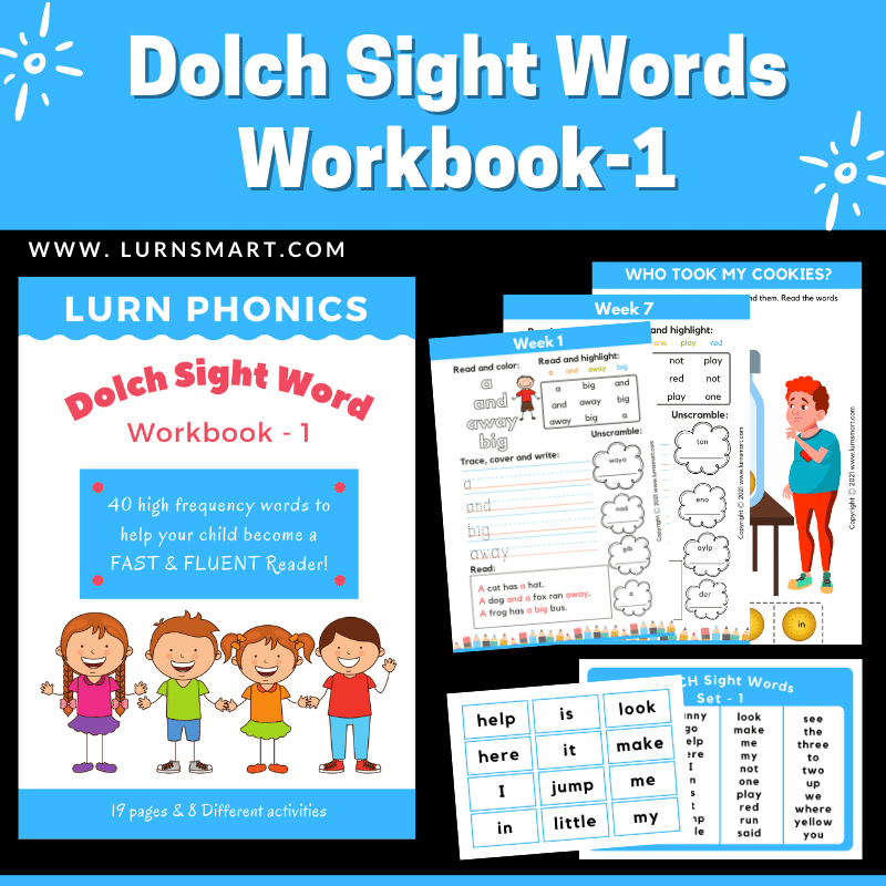 Dolch Sight Words Workbook Level 1 Lurnsmart