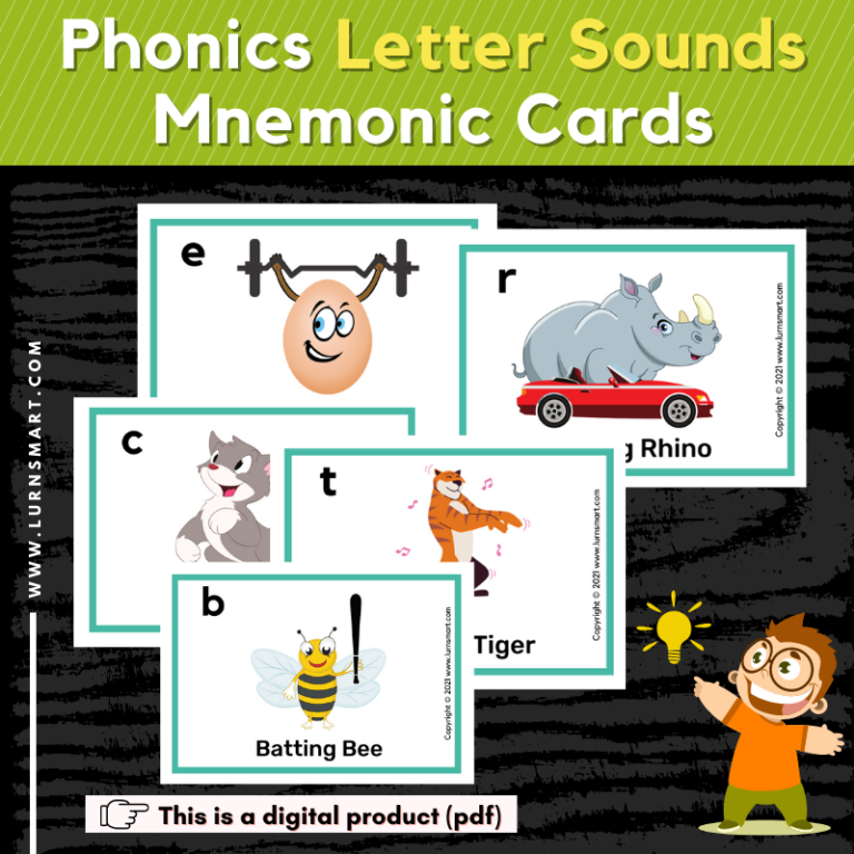 Sounds Of The Letters - Mnemonic Flashcards (pdf) - Level 1 | LurnSmart