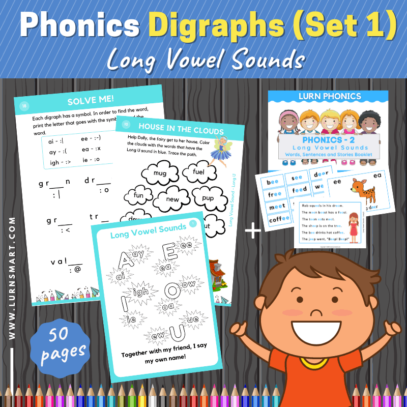 phonics digraphs long vowel sounds worksheets pdf level 2