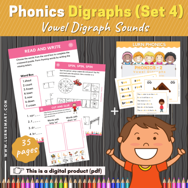 Phonics Vowel Digraph Sounds - Words & Worksheets (pdf) - Level 2