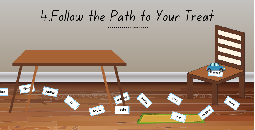 sight word games - FOLLOW THE PATH FOR YOUR TREAT